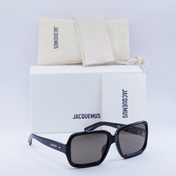 Jacquemus CABANA JAC/86 C1 Square Sunglasses - Shiny Black\\Grey